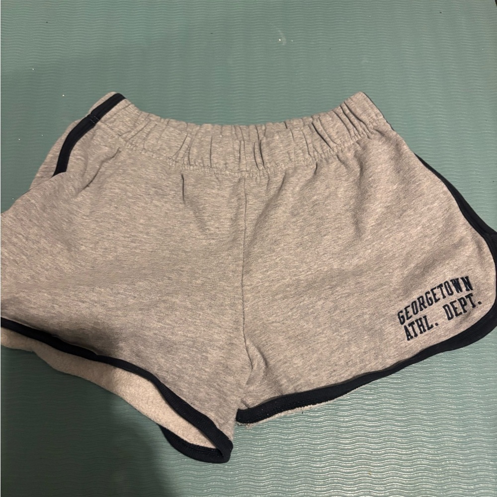 Brandy Melville Gray Athletic Shorts with Navy Trim one size Georgetown